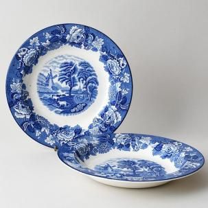 ヴィンテージ】英WOOD&SONS ENGLISH SCENERYスープ皿2枚 食器