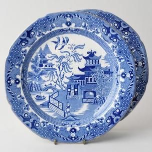 ӥơ ץ졼2祻å<br>BURLEIGH BLUE WILLOW Хȥ֥롼Υ<br>1950ǯ<img class='new_mark_img2' src='https://img.shop-pro.jp/img/new/icons14.gif' style='border:none;display:inline;margin:0px;padding:0px;width:auto;' />