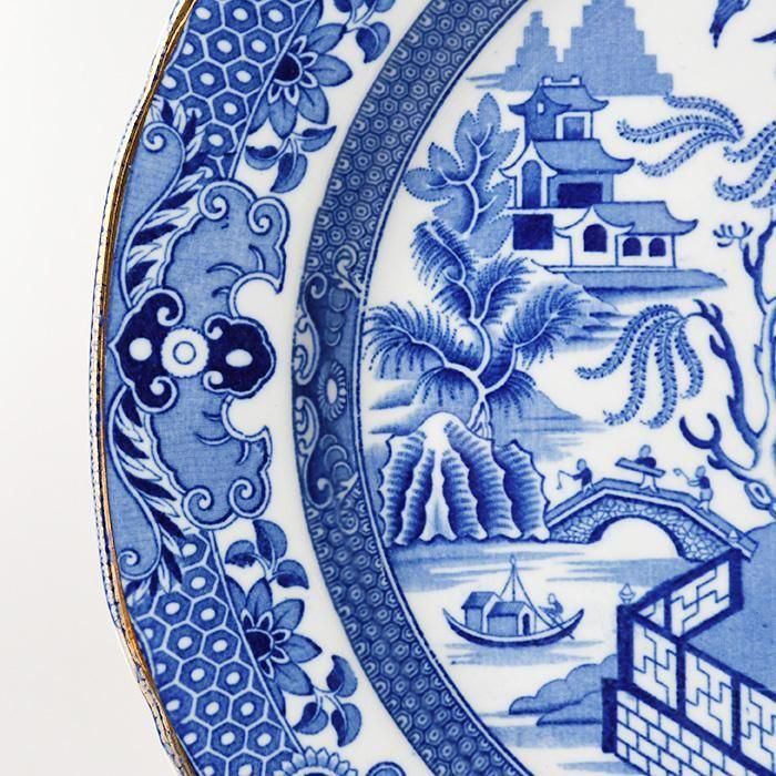 ビンテージ プレート BURLEIGH BLUE WILLOW ブルーウィロー 1960