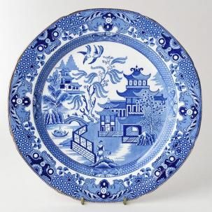 アンティーク、ブルーアンドホワイトの皿 アンティーク小皿 1910年オランダ製 獅子と子供の図