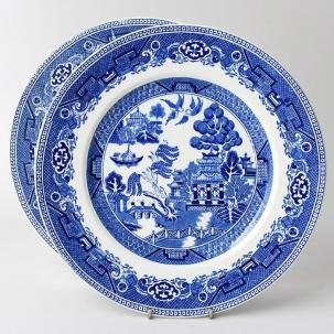 青白い陶器の大皿 2枚セット ビンテージBlue＆White - 輸入・アンティーク雑貨「ANTRO」