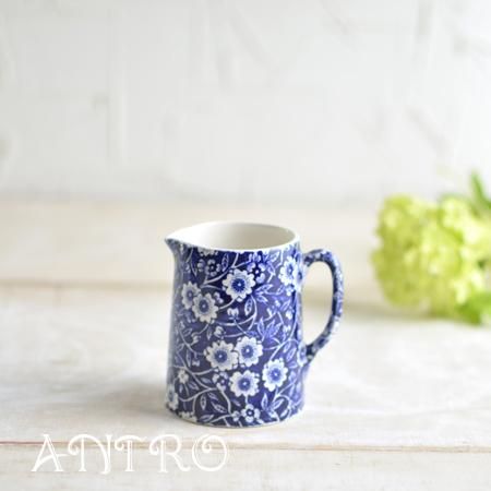 イギリス BURLEIGH バーレイ ブルーキャリコ 蓋付きジャー 廃番品 イギリス食器 Burleigh ブルーキャリコキャット シリアルボウル