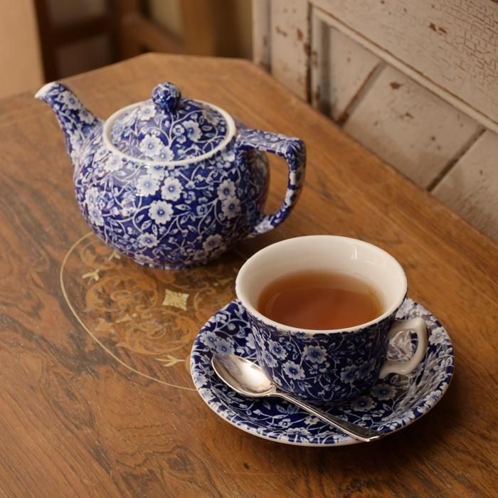 イギリス食器 Burleigh ブルーキャリコ カップ&ソーサー｜バーレイ正規