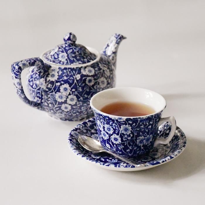 イギリス食器 Burleigh ブルーキャリコ カップ&ソーサー｜バーレイ正規