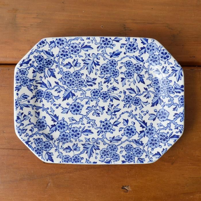イギリス食器 Burleigh ブルーアーデン スクエアディッシュ25cm