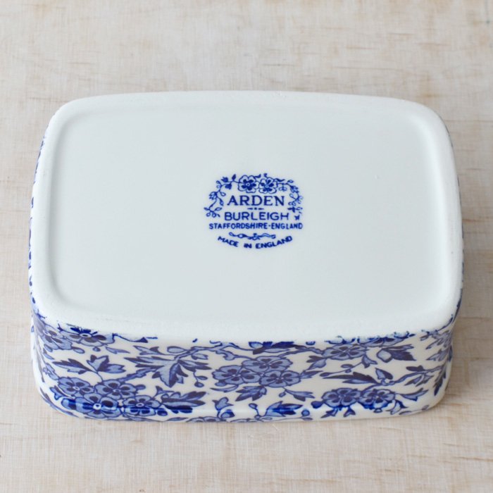 英国陶器 Burleigh バーレイ社』ブルーアーデン ふた付きバター
