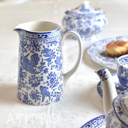 イギリス食器 Burleigh ブルーリーガルピーコック タンカードジャグL