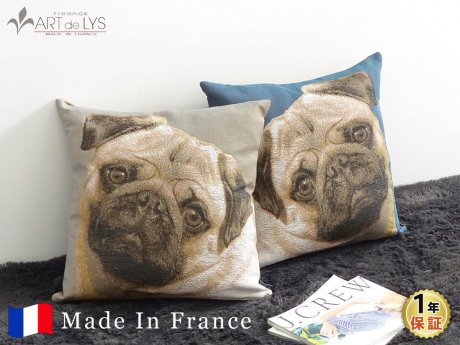 ART DE LYS（アールドリス）クッションカバー 2043 / Pug's face / 全2色 - R&M Interior Store