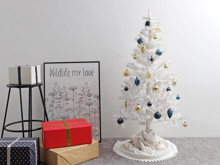 まるまる　ホワイト　クリスマスツリー　リバーシブル クリスマスツリーオーナメント / アソート / 12個セット / 全4色 - R&M