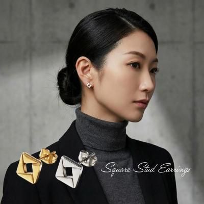 Square Stud Earringså ԥ᥿ ΩΥեਢ륹ƥ쥹316L°륮бѿˤͥץ
