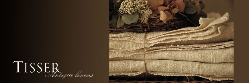 フランス製 19世紀の手織りシャンブルリネンシーツ - アンティーク