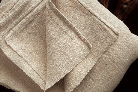 フランス製 19世紀の手織りシャンブルリネンシーツ - アンティーク