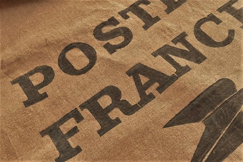 フランス製 郵便局の麻袋 POSTES FRANCE 特大サイズ - アンティークファブリック専門店 ティセアンティークリネンズ