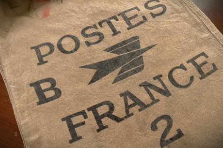 フランス製　郵便局の麻袋　POSTES FRANCE 　Ｓサイズ - アンティークファブリック専門店　ティセアンティークリネンズ