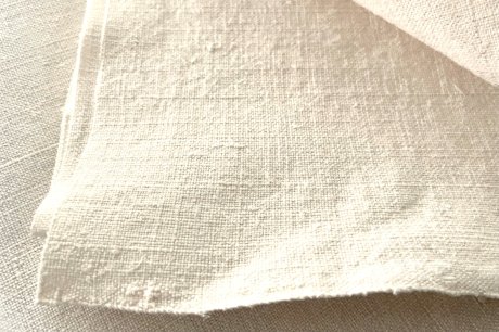 フランス製 手織りリネン 大判ハギレ 93×108 - アンティーク