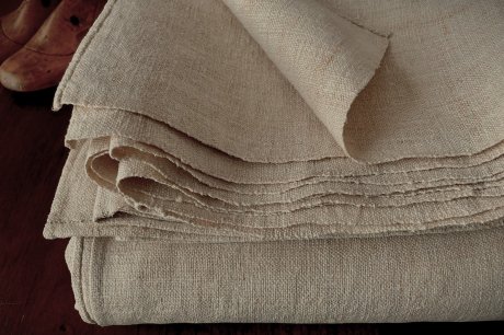 フランス製　19世紀の手織りシャンブルリネンシーツ - アンティークファブリック専門店　ティセアンティークリネンズ