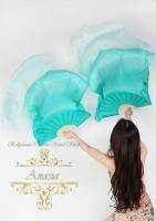 グラデーション　シルクファンベール　Peacock Green Fading　ピーコックグリーン　両手用　左右2本set<img class='new_mark_img2' src='https://img.shop-pro.jp/img/new/icons55.gif' style='border:none;display:inline;margin:0px;padding:0px;width:auto;' />