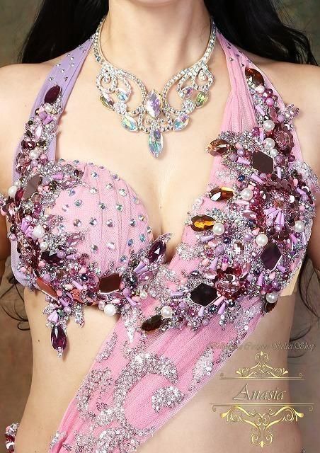 ピンク　ベリーダンス オリエンタル衣装　ハフラ　Hanan Mahmoud ピンク ベリーダンス オリエンタル衣装 ハフラ Hanan Mahmoud