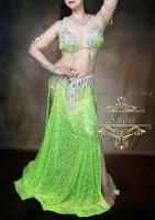 ベリーダンス衣装　Hanan　ネオングリーン　オリエンタル衣装　Designed by Hanan(ハナーン)<img class='new_mark_img2' src='https://img.shop-pro.jp/img/new/icons14.gif' style='border:none;display:inline;margin:0px;padding:0px;width:auto;' />