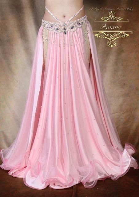 ベリーダンス衣装 オリエンタル衣装 パステルピンク - ベリーダンス