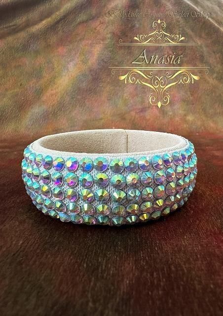 ラインストーン バングル　 ブレスレット 社交ダンス　シルバー　訳あり　オーロラ ラインストーン バングル ブレスレット 社交ダンス シルバー 訳