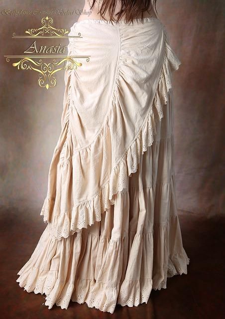 B品☆　ベリーダンス衣装　ジプシースカート　ティヤード　ベージュ　20ヤード　　ジプシー・フュージョン・普段着にも -  ベリーダンス衣装セレクトショップ アナシア