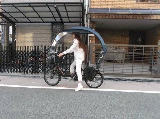 幼稚園 育児 子育て 保育園 グッズ 自転車 用品、２０インチ 雨除け 日よけ マタニティ 紺色生地(サイド付）クルームEX