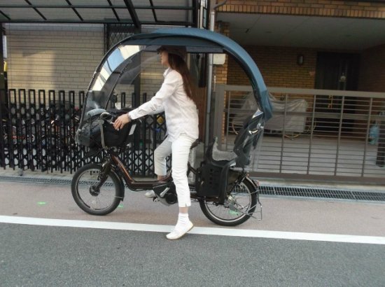 【現品限り】 UVカット 子供乗せ自転車用レインカバー 前用 ブラック
