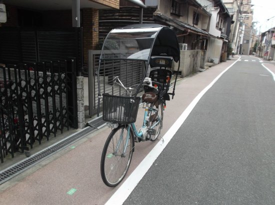 子供乗せ 自転車の屋根 ベビー用品 ベビーカー 育児 子育て 雨除け UV日よけ用品グッズ、 自転車モスグリン色生地リムジンRUM