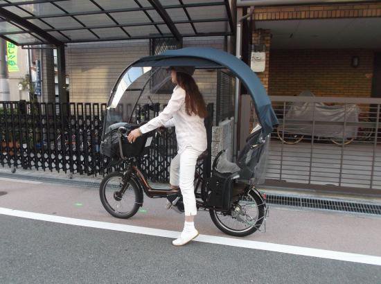 自転車 屋根 グッズ ベビー 赤ちゃん 用品、育児 子育て 、日除け 雨よけ 、紺色生地のUＸ(サンバイザ、2重、サイド付）