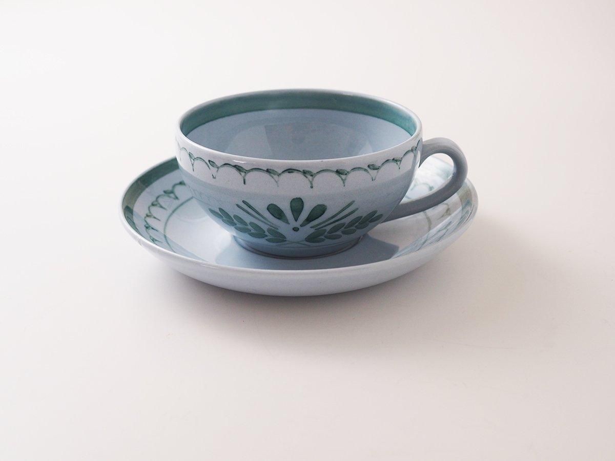 Arabia カップ＆ソーサー グリーン植物 - 北欧アンティーク