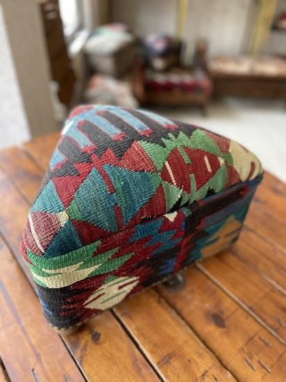 トルコ オールドキリム オットマン トルコ オールドキリム オットマン キリムオットマン トルコ雑貨