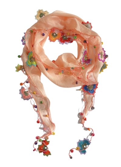 オヤスカーフ・カラフルな手編みのガーゼスカーフ☆ - トルコ雑貨・トルコ土産専門店 NOVAROMA