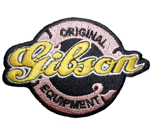 84%OFF!】 新品 Gibson ギブソン 2枚セット ロゴ 刺繍ワッペン アイロンワッペン