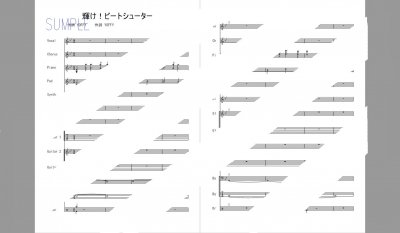 楽譜[アイドルマスター シンデレラガールズ スターライトステージ] 輝け!ビートシューター [結城晴(CV:小市眞琴)　 的場梨沙(CV:集貝はな)][バンドスコア] - ２次元楽譜製作所　楽譜販売ページ