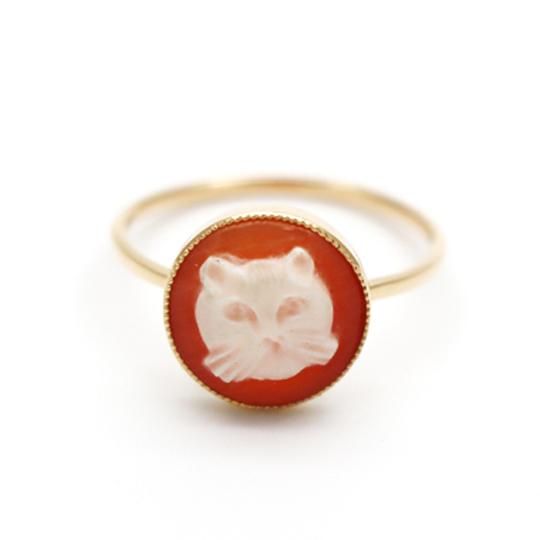 No.911 猫ちゃんカメオリング1200円