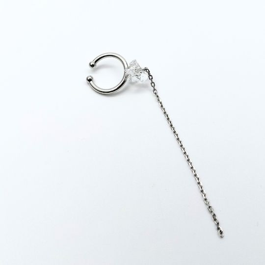FRAGMENT - ear cuff chain -silver