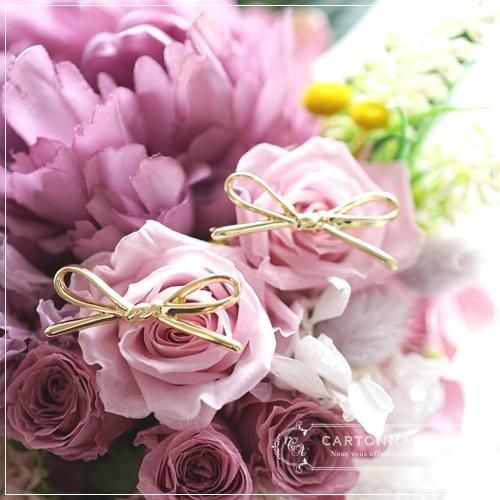 ロココリボンとメタルブレードのカルトナージュボックス&モノグラムパーツと布花 ロココリボンとメタルブレードのカルトナージュボックス