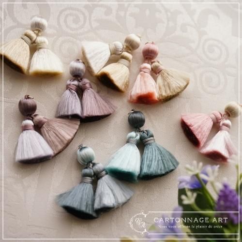 タッセル3色　（4個×3セット）　フリンジ付き 楽天市場】タッセル 10本セット 全6色 □ カルトナージュ