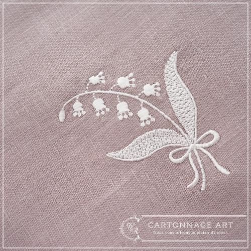 おしゃれな白糸すずらん刺繍- CartonnageArt