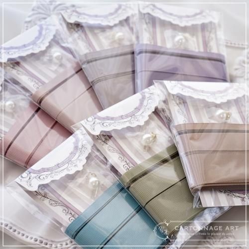 3サイズセット♪くすみ系Colorのグログランリボン キラキラPerl