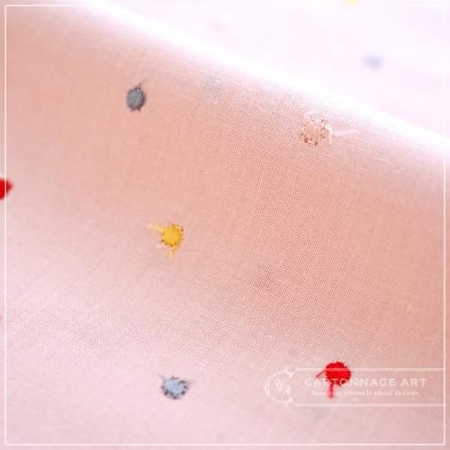 可愛いドット刺繍生地-C- CartonnageArt
