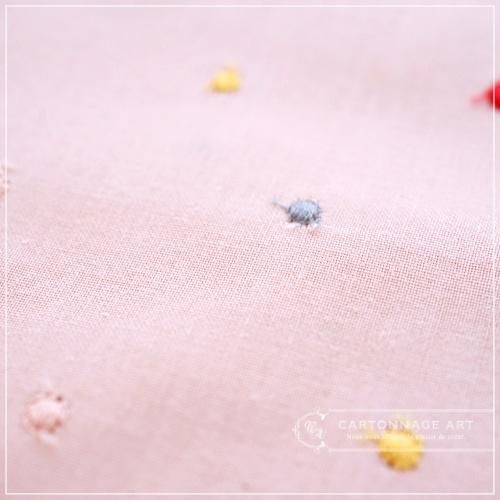 可愛いドット刺繍生地-C- CartonnageArt
