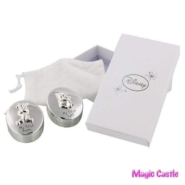 くまのプーさん シルバーベビー 乳歯 産毛ケース Disney Christening Silver Plated Pooh Bear Tooth Curl Set ディズニーフィギュア専門店 マジックキャッスル