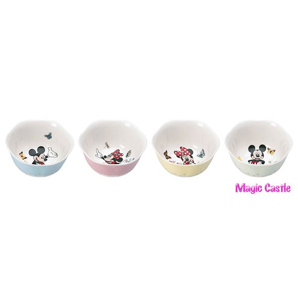 ミッキー&ミニーマウス ボウル 4ピースセット Mickey Mouse - Mickey and Minnie in the Meadow -  Bowls Set of 4 - ディズニーフィギュア専門店 マジックキャッスル