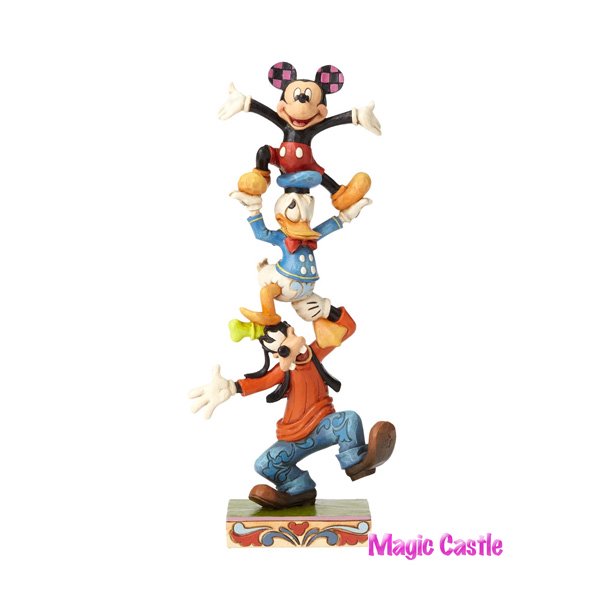 ディズニートラディション ジム・ショア グーフィー・ドナルド・ミッキー フィギュア Teetering Tower-Goofy, Donald,  and Mickey Figurine - ディズニーフィギュア専門店　マジックキャッスル