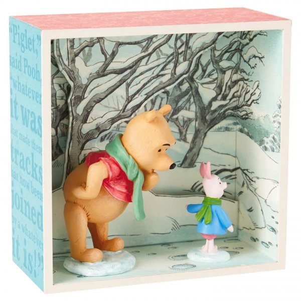 ホールマーク くまのプーさんとピグレット シャドウボックス ”Winnie the Pooh and Piglet in Snow Shadow  Box'' - ディズニーフィギュア専門店　マジックキャッスル