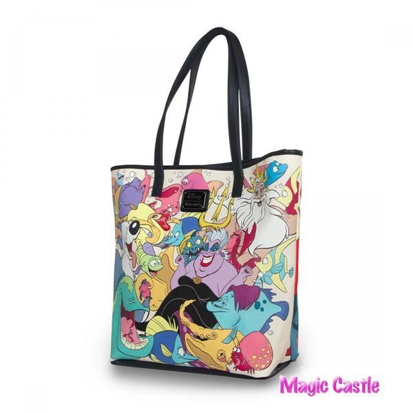 ラウンジフライ ディズニー リトル・マーメイド トートバッグ Loungefly x The Little Mermaid Character  Print Tote - ディズニーフィギュア専門店　マジックキャッスル