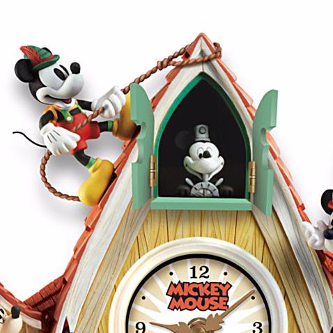 ディズニー ミッキーマウス鳩時計 Disney Mickey Mouse Through The Years Wall Clock ディズニーフィギュア専門店 マジックキャッスル