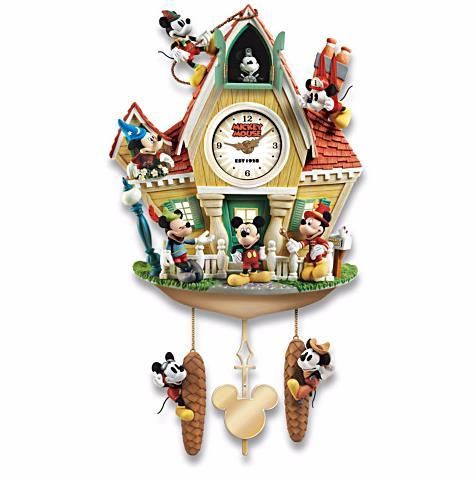 ディズニー ミッキーマウス鳩時計 Disney Mickey Mouse Through The Years Wall Clock ディズニーフィギュア専門店 マジックキャッスル